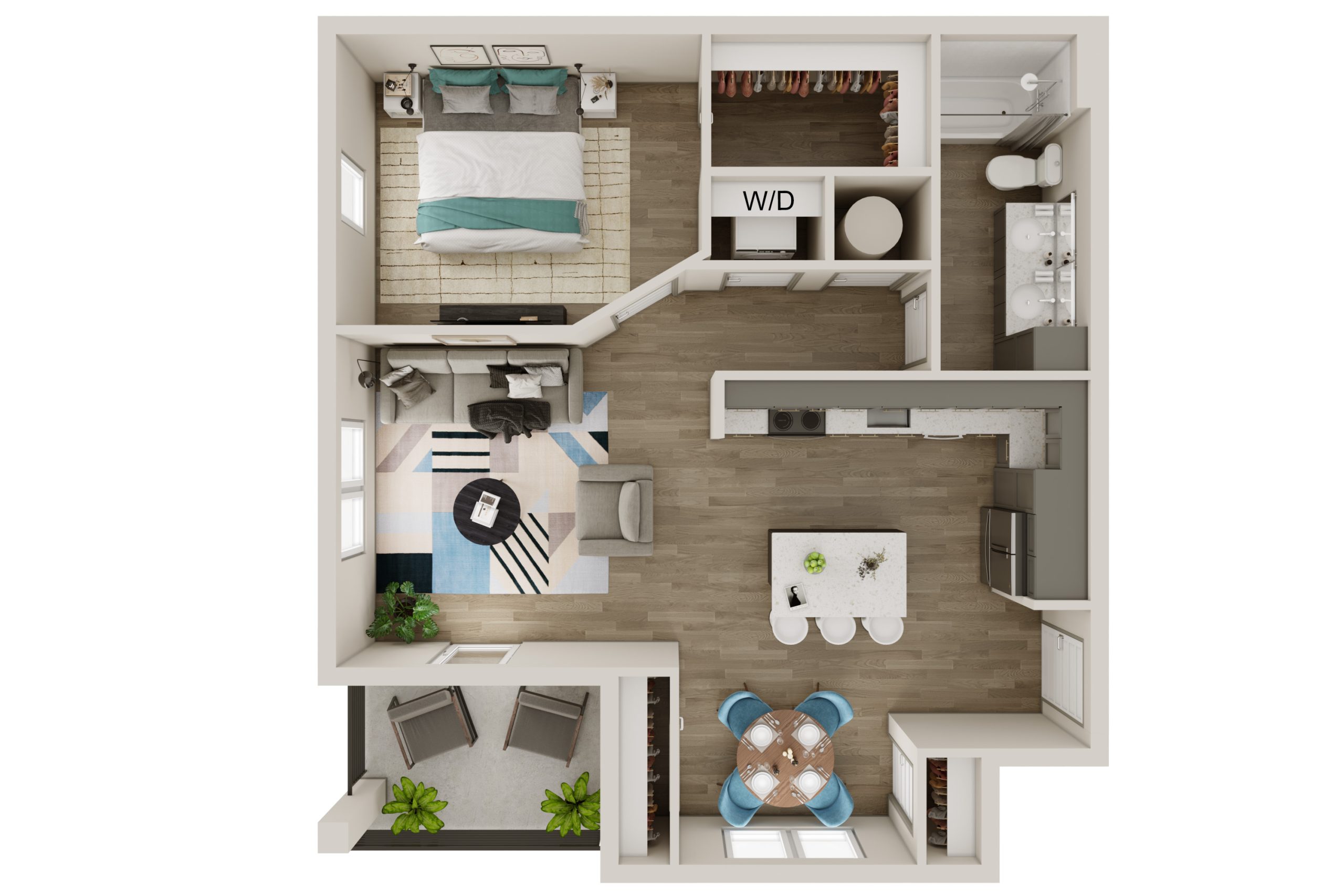 A TRUMAN unit with 1 Bedrooms and 1 Bathrooms with area of 746 sq. ft